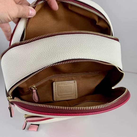 Coach Court Stripe Heart Motif Back Pack NWT Hard to Find! RARE! - Picture 5 of 5